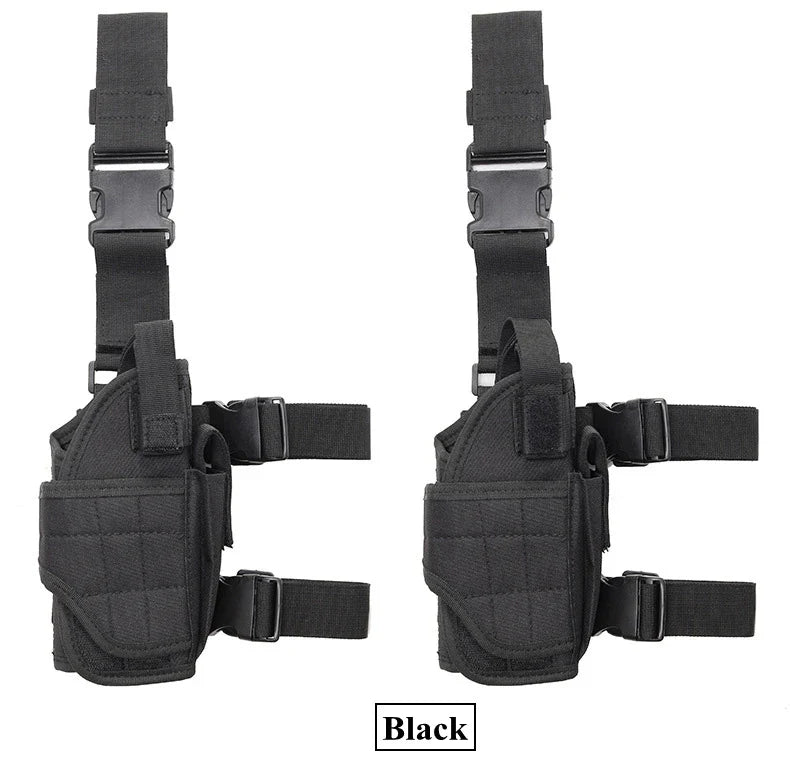 Universal Drop Leg Gun Holster - Right-Handed Tactical Thigh Pistol Bag & Pouch for All Handguns