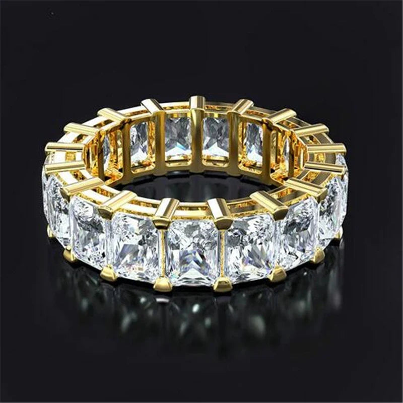 925 Sterling Silver Eternity Band Ring - CZ Diamond Promise Engagement Wedding Jewelry for Women & Men