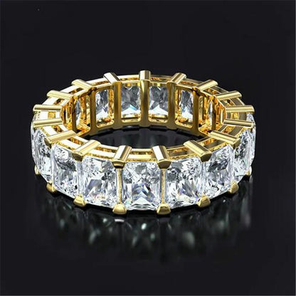 925 Sterling Silver Eternity Band Ring - CZ Diamond Promise Engagement Wedding Jewelry for Women & Men
