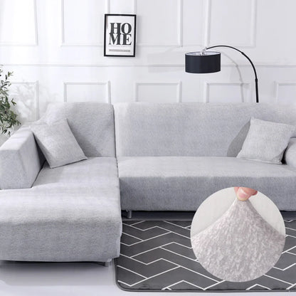 Stretch Sofa Cover - Printed Elastic Slipcover for L-Shaped Corner Couch, Living Room 1/2/3/4 Seat Protector