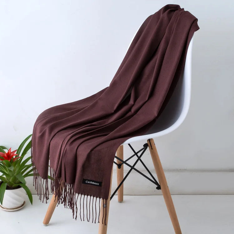 Desgine Solid Cashmere Scarf – Warm Autumn Winter Shawl Wrap with Tassels, Unisex Pashmina for Women and Men 2024