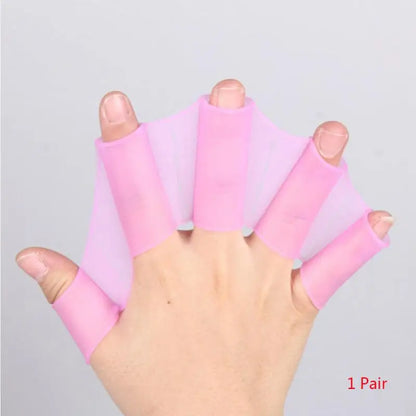 Frog Type Silicone Hand Fins Flippers - 1 Pair Unisex Swimming Finger Webbed Gloves for Water Sports