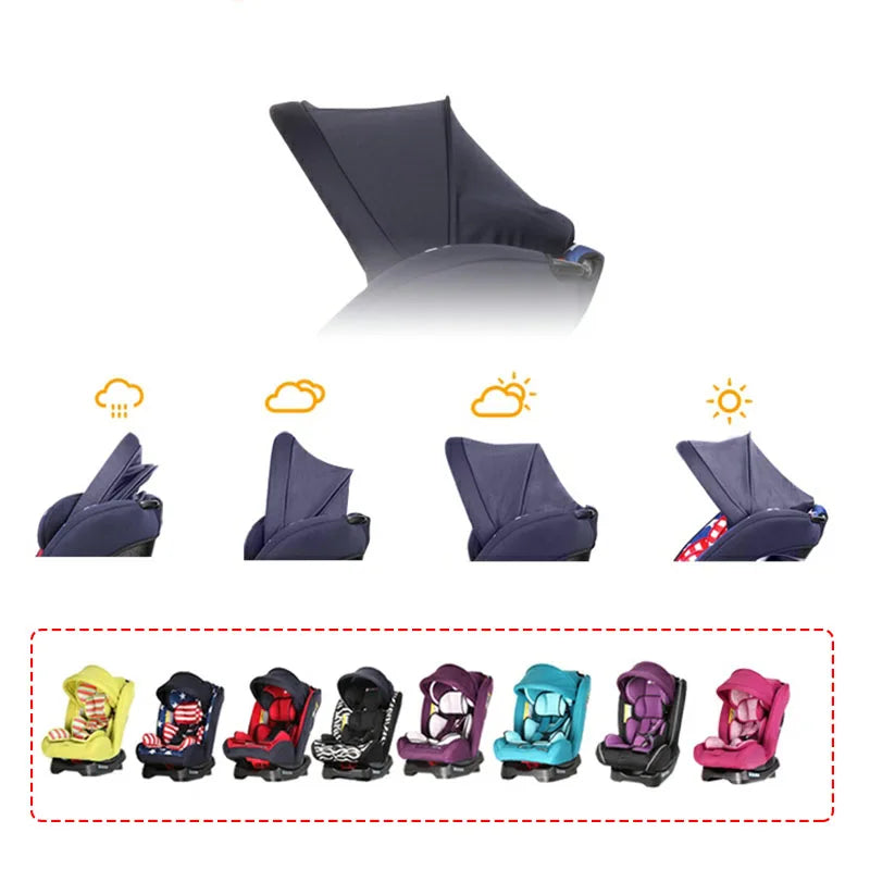 Baby Car Seat Sun Canopy - Universal Adjustable Safety Seat Sunshade with Support Rod for Infant Basket