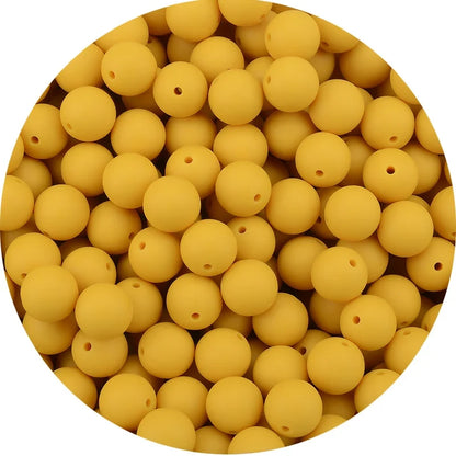 LOFCA Silicone Teething Beads - 20pcs 15mm Round Baby Chew Beads for DIY Teether Toys Infant Accessories