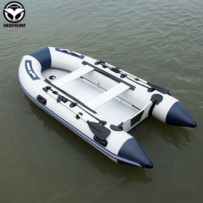 5-6 Person Inflatable Assault Boat – 3.8m PVC Fishing Rowing Boat with Aluminum Floor & Speed Raft Accessories