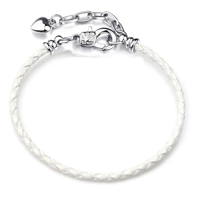 BAOPON 9-Color Leather Charm Bracelet - DIY Chain Jewelry Gift for Women & Girls
