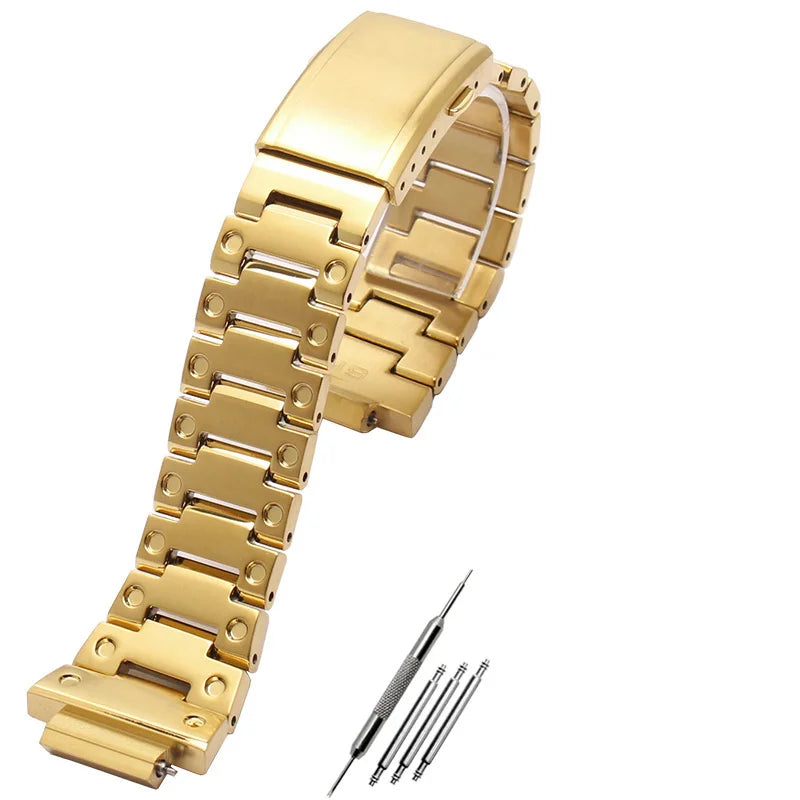 V4.0 Stainless Steel Watch Band & Bezel Kit - Metal Case Strap Replacement for Casio G-Shock DW5600 GW-B5600 DW-5030 Series