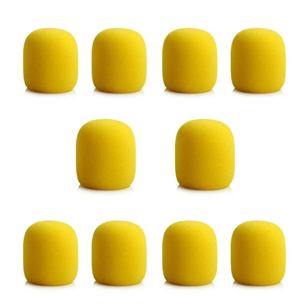10pcs Thick Microphone Foam Covers - Professional Windscreen Sponge Caps for Studio Mic Protection