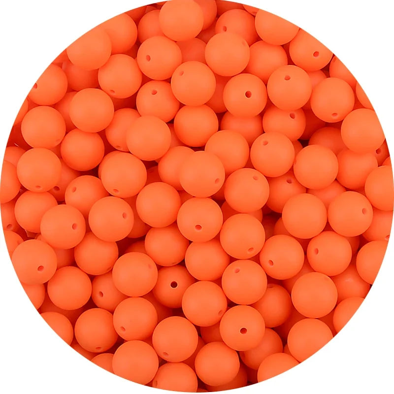 LOFCA Silicone Teething Beads - 20pcs 15mm Round Baby Chew Beads for DIY Teether Toys Infant Accessories