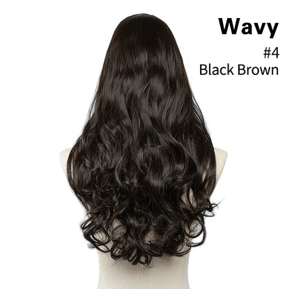 Synthetic U-Part Clip-in Hair Extensions – Long, Straight, Thick Blonde Hairpieces (16, 20, 24 Inch)