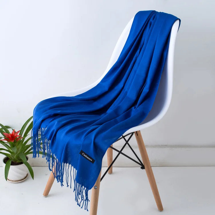 Desgine Solid Cashmere Scarf – Warm Autumn Winter Shawl Wrap with Tassels, Unisex Pashmina for Women and Men 2024