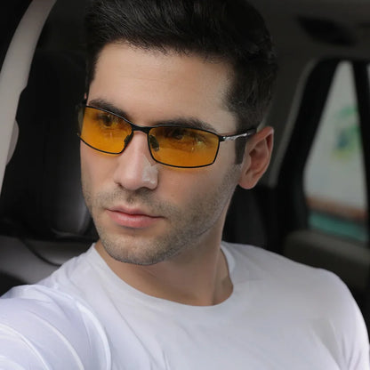Aoron Polarized Sunglasses – UV400 Anti-Glare Metal Frame Driving Glasses for Men & Women