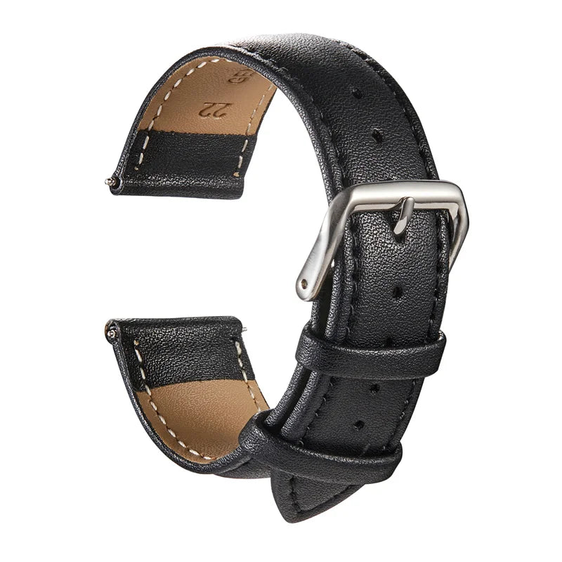 Genuine Leather Watchbands – Calfskin Replacement Straps for Men & Women, 18mm-24mm