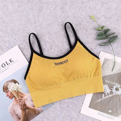 Women’s Sports Bra Crop Top - Soft Cotton Comfort Gym Bra Tube Top Underwear for Active Wear