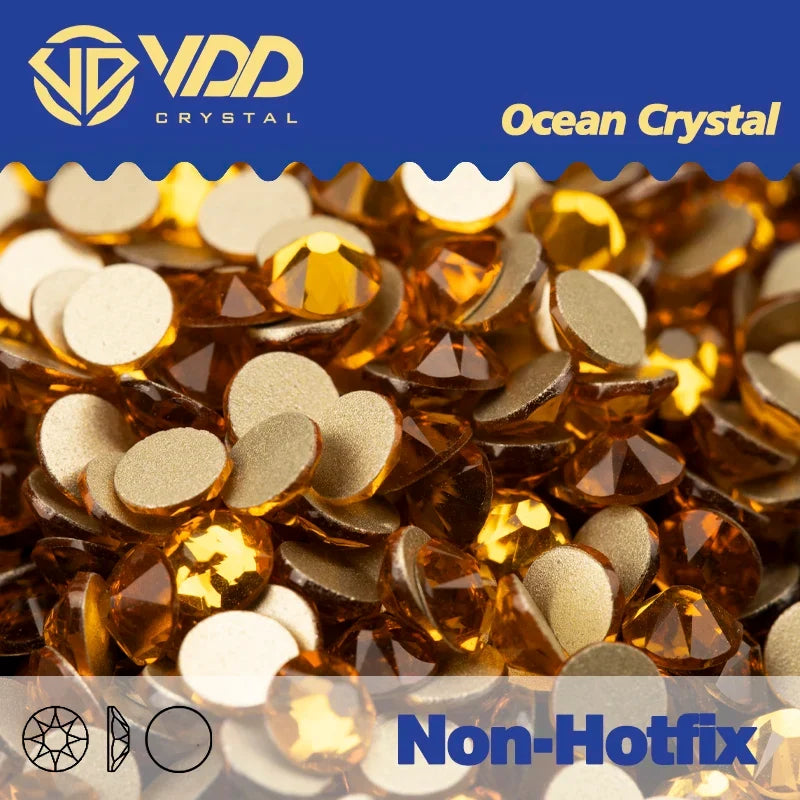VDD Non Hot Fix Crystal Nail Art Rhinestones - 2088 Flower Flatback Gems for DIY Nail Decorations