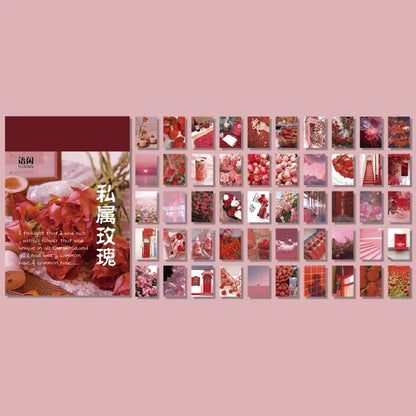 Yoofun 50 Sheets Aesthetic Sticker Book - Natural Scenery Art Painting Stickers for Scrapbooking Planner Journaling