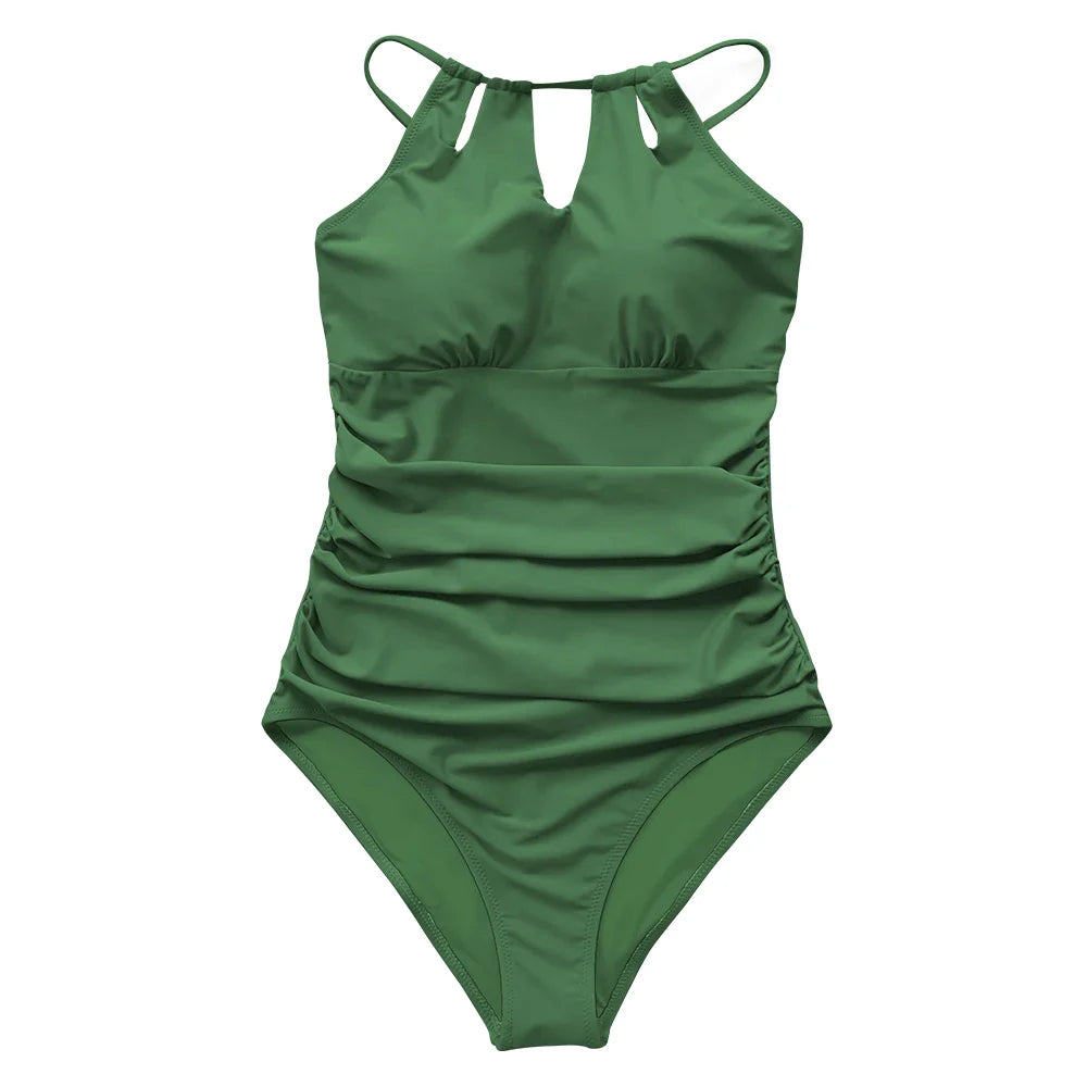 CUPSHE Lace-Up Back One-Piece Swimsuit – Sexy Cut-Out Backless Monokini Swimwear for Women, 2023 Beach & Bathing Suit