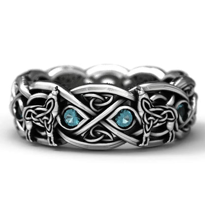 Huitan Viking Giant Wolf Ring – Nordic Mythology Totem, Unisex Punk Hip Hop Fashion Jewelry Gift