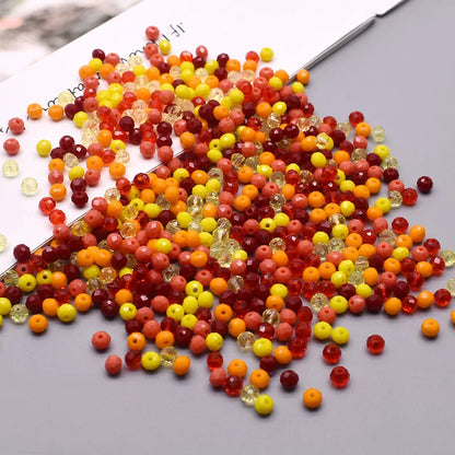 Mixed Color Crystal Glass Beads - 4mm Faceted Rondelle Spacer Beads for DIY Bracelet & Jewelry Making Crafts