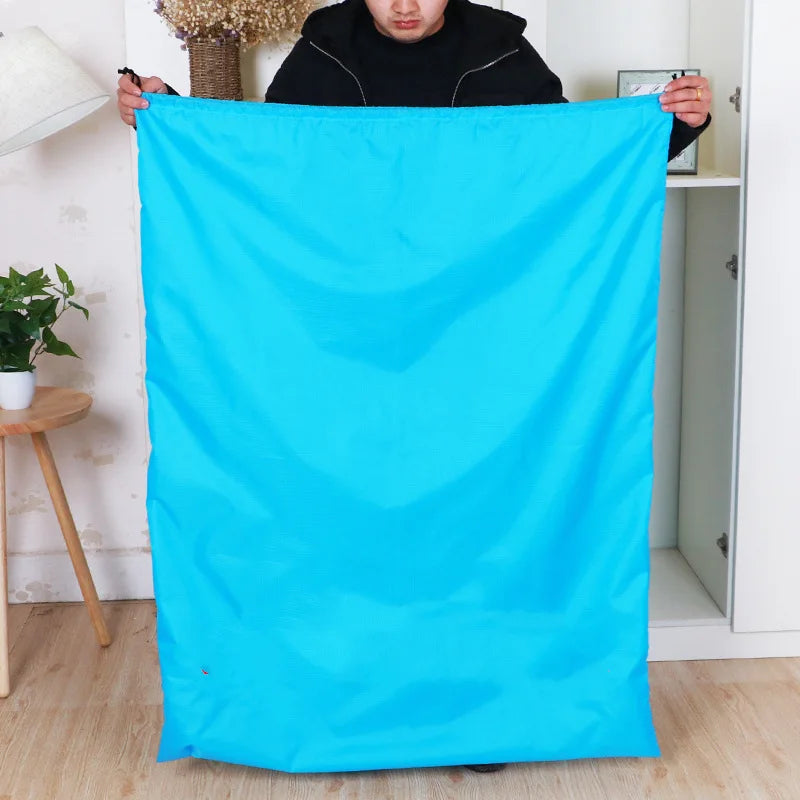 Super Large Waterproof Storage Bags with Drawstring: Sturdy Home Organizer for Bedding, Clothes, and Groceries