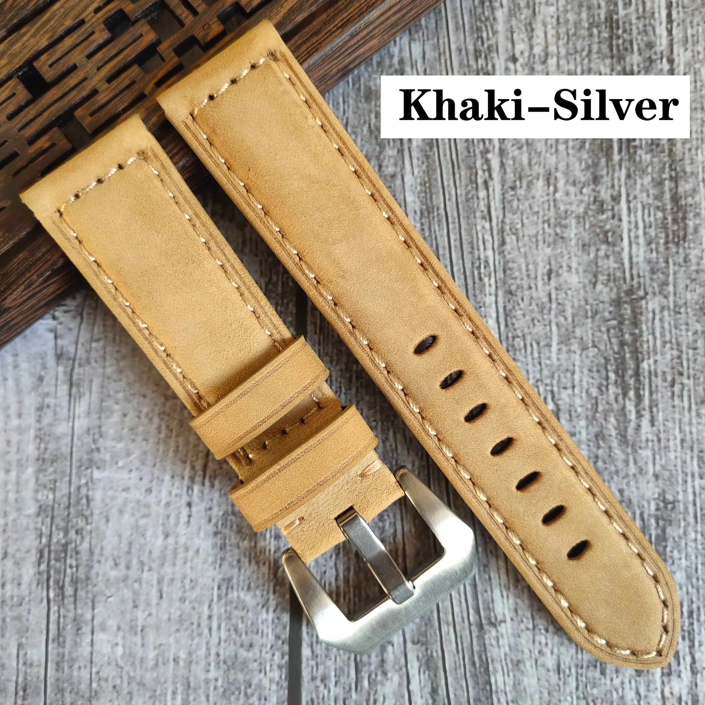 Genuine Leather Watch Band for Panerai Luminor & Radiomir – 18mm-24mm High-Quality Strap with Stainless Steel Buckle