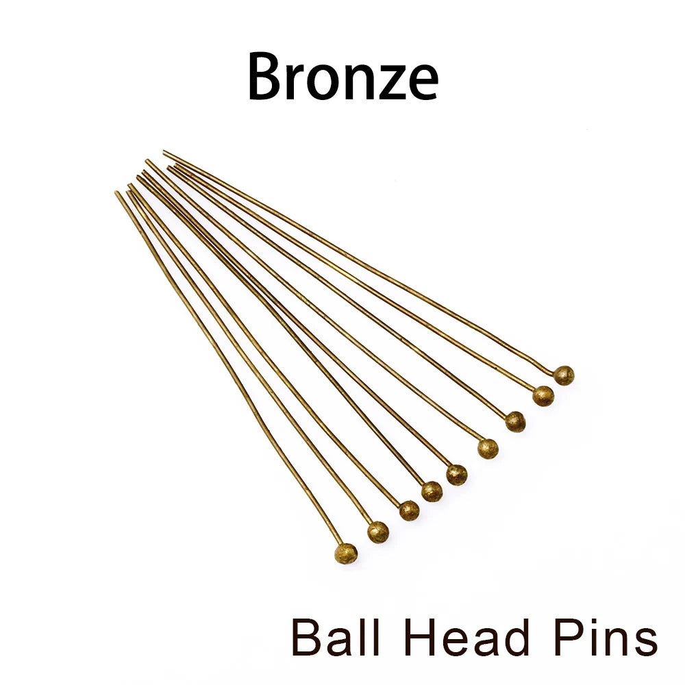 Jewelry Eye Pins & Ball Head Pins - 100/200pcs DIY Findings for Earrings Bracelets Pendants 16-60mm Craft Making Supplies