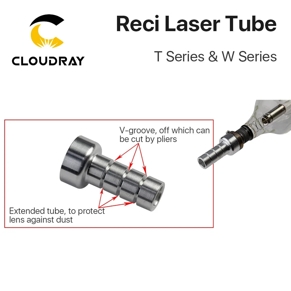 Cloudray CO2 Laser Tube - 90W-100W Reci W2 T2 Laser Engraving Cutting Machine Replacement Tube