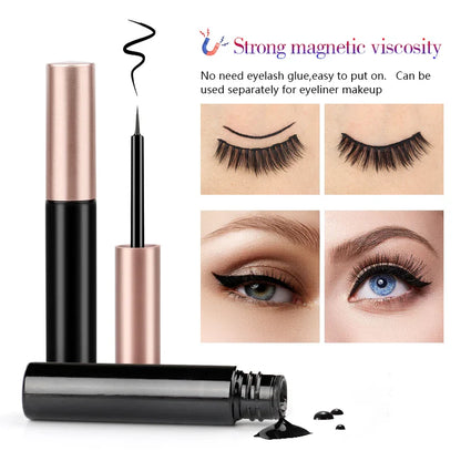 3D Magnetic Mink Eyelashes with Magnetic Eyeliner – Short False Lashes, Handmade, Long-Lasting Eye Makeup Tool