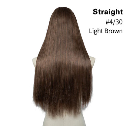 Synthetic U-Part Clip-in Hair Extensions – Long, Straight, Thick Blonde Hairpieces (16, 20, 24 Inch)