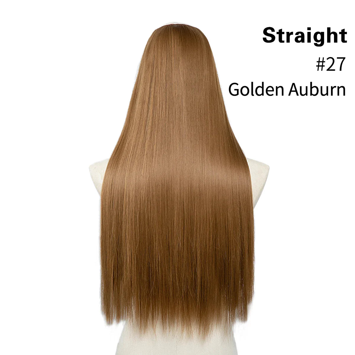 Synthetic U-Part Clip-in Hair Extensions – Long, Straight, Thick Blonde Hairpieces (16, 20, 24 Inch)