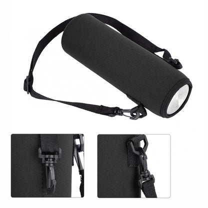1L Neoprene Water Bottle Carrier Bag - Insulated Bottle Cover Pouch with Adjustable Shoulder Strap
