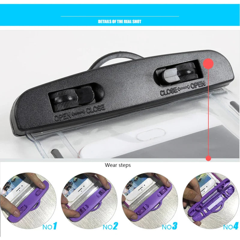 Floating Airbag Waterproof Swim Bag Phone Case - Compatible with iPhone 11/12/13/14 Pro Max, Samsung S23/S22, Xiaomi 13, Huawei P30/20 Lite