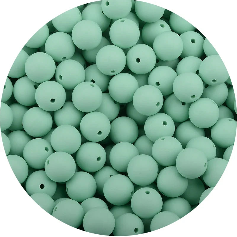 LOFCA Silicone Teething Beads - 20pcs 15mm Round Baby Chew Beads for DIY Teether Toys Infant Accessories