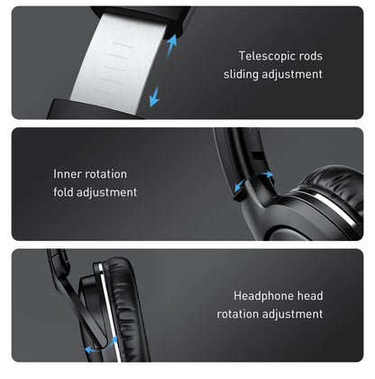 Baseus D02 Pro Wireless Headphones - Bluetooth 5.3, Foldable Sport Headset, Over-Ear Gaming Bluetooth Earbuds