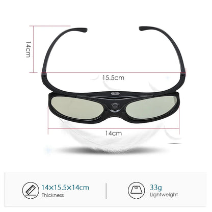 2PCS BOBLOV Active Shutter 3D Glasses – DLP-Link USB Blue, Compatible with BenQ W1070, W700, Dell Projectors