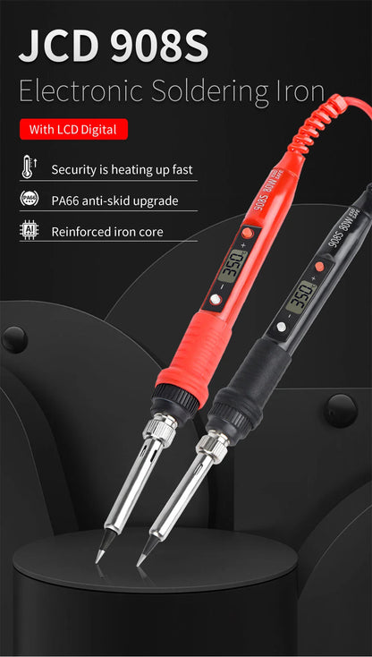 JCD 80W Electric Engraving & Soldering Pen – Wood Burning Pyrography Kit with 28 Craft Tips (908S)