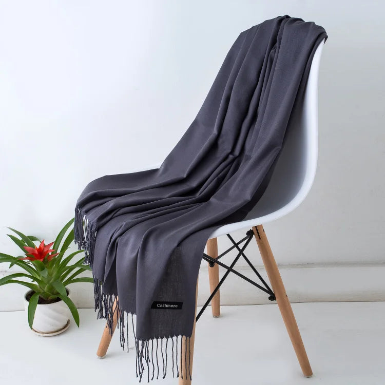 Desgine Solid Cashmere Scarf – Warm Autumn Winter Shawl Wrap with Tassels, Unisex Pashmina for Women and Men 2024