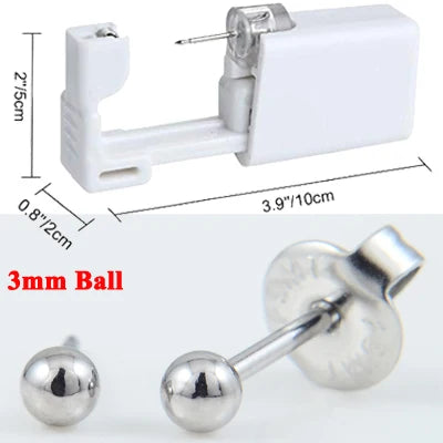 Disposable Sterile Ear Piercing Kit - Safe No Pain Tragus Piercing Gun Tool for Baby and Adult Ear Piercing