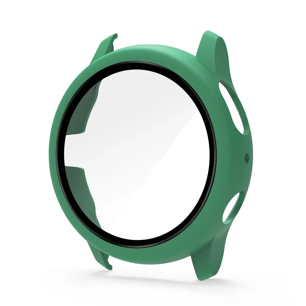 Samsung Galaxy Watch Active 2 Protective Case - Full Coverage Bumper with Tempered Glass Screen Protector for 40mm & 44mm