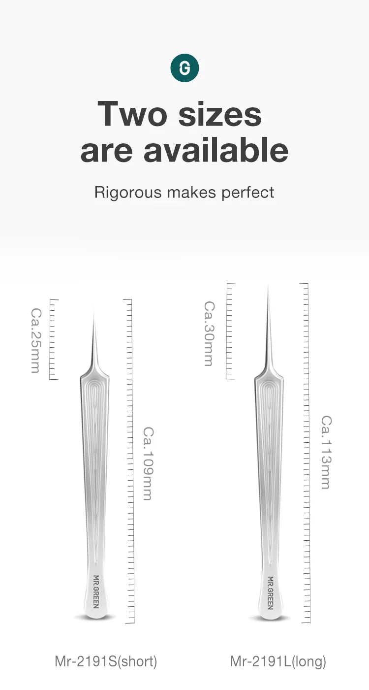 MR.GREEN Ingrown Hair Tweezers – Pointed Nose Tweezers for Eyebrows, Splinters, Blackhead & Acne Removal