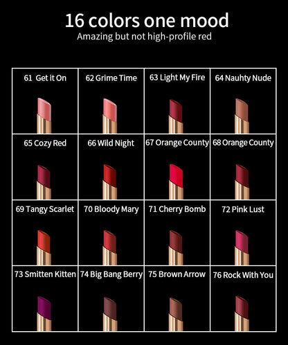CHARMACY 16 Color Waterproof Velvet Lipstick – Long-Lasting Matte Lip Makeup, Easy to Wear