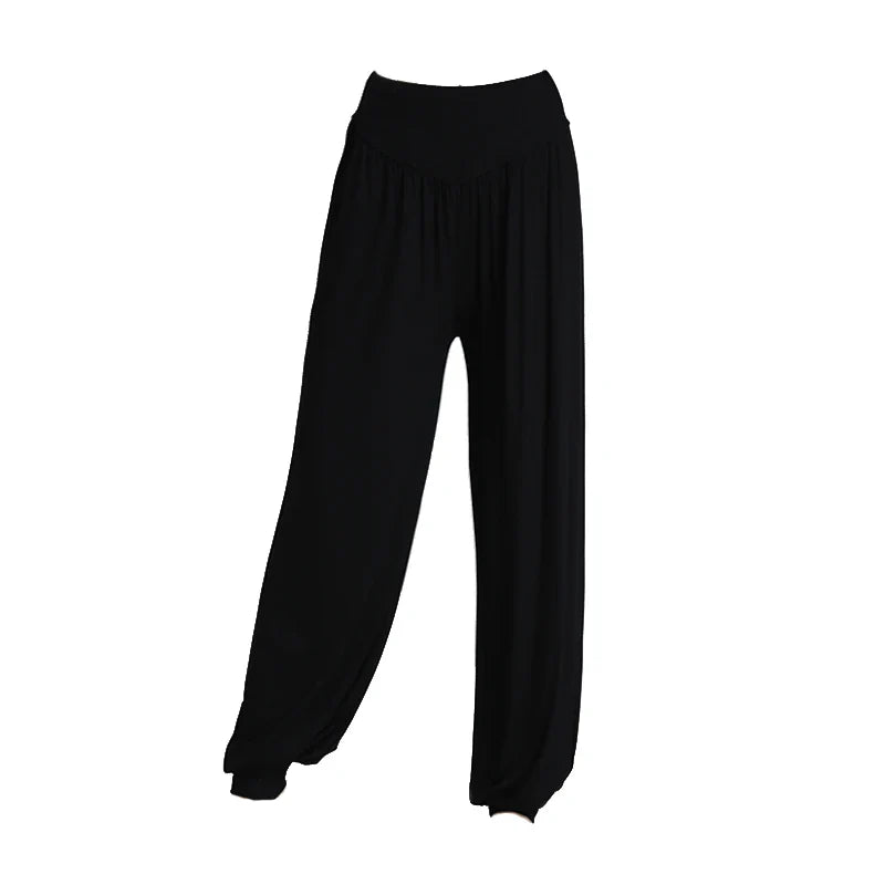 Women's Modal Dance Pants – Loose-Fit Wide-Legged Leotards for Latin & Yoga Practice, Soft Home Trousers N24