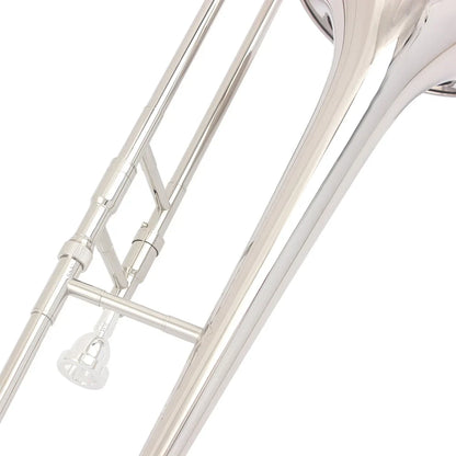 Bb Alto Trombone Silver Plated - Professional Brass B Flat Horn with Case & Accessories