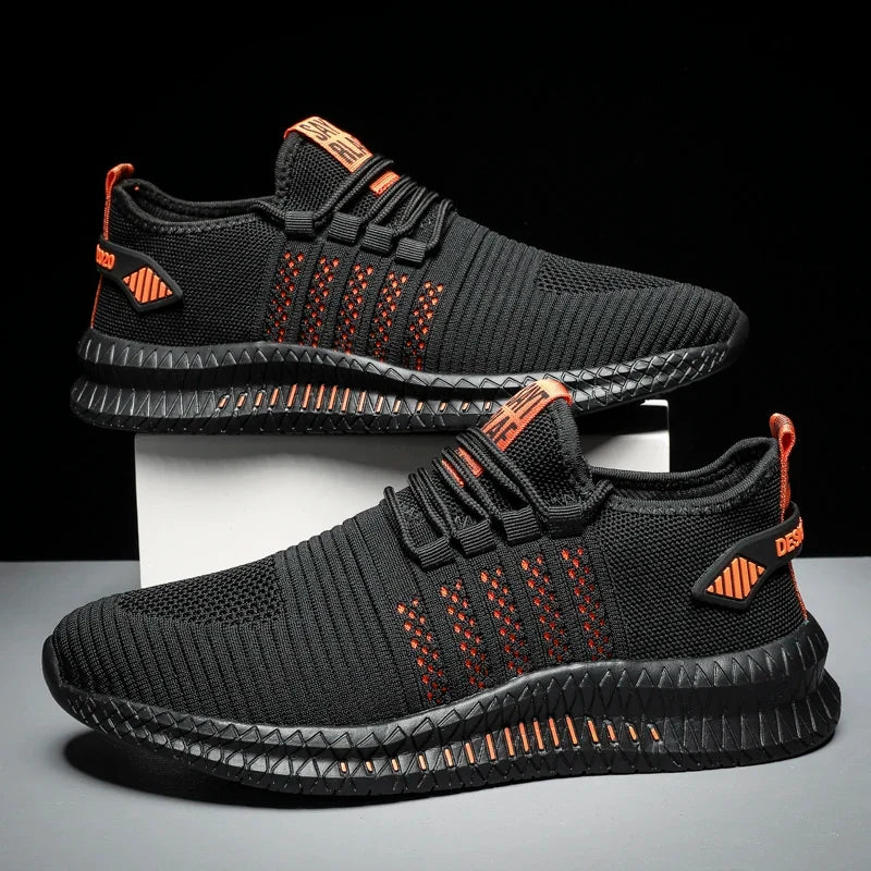 Men’s Lightweight Fashion Sneakers - Breathable Lace-Up Casual Walking Shoes