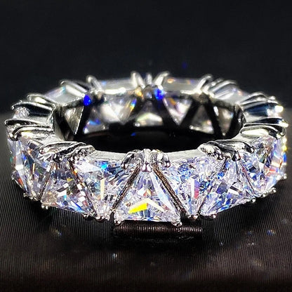 925 Sterling Silver Eternity Band Ring - CZ Diamond Promise Engagement Wedding Jewelry for Women & Men