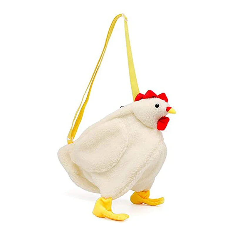 2024 New Chickens Shape Crossbody Purse for Women - Cute Hen-Shaped Zipper Bag - Soft Fleece Fashion Handbag and Shoulder Bag