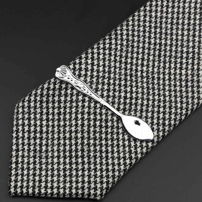 Men’s Stainless Steel Tie Clip - Car Airplane Fork Spoon Shape Necktie Pin Gift Accessory