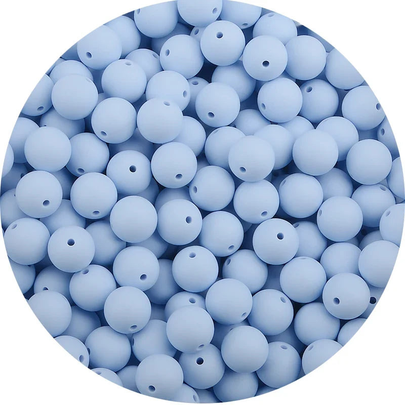 LOFCA Silicone Teething Beads - 20pcs 15mm Round Baby Chew Beads for DIY Teether Toys Infant Accessories