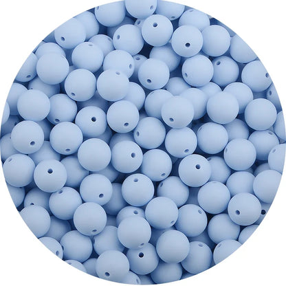 LOFCA Silicone Teething Beads - 20pcs 15mm Round Baby Chew Beads for DIY Teether Toys Infant Accessories