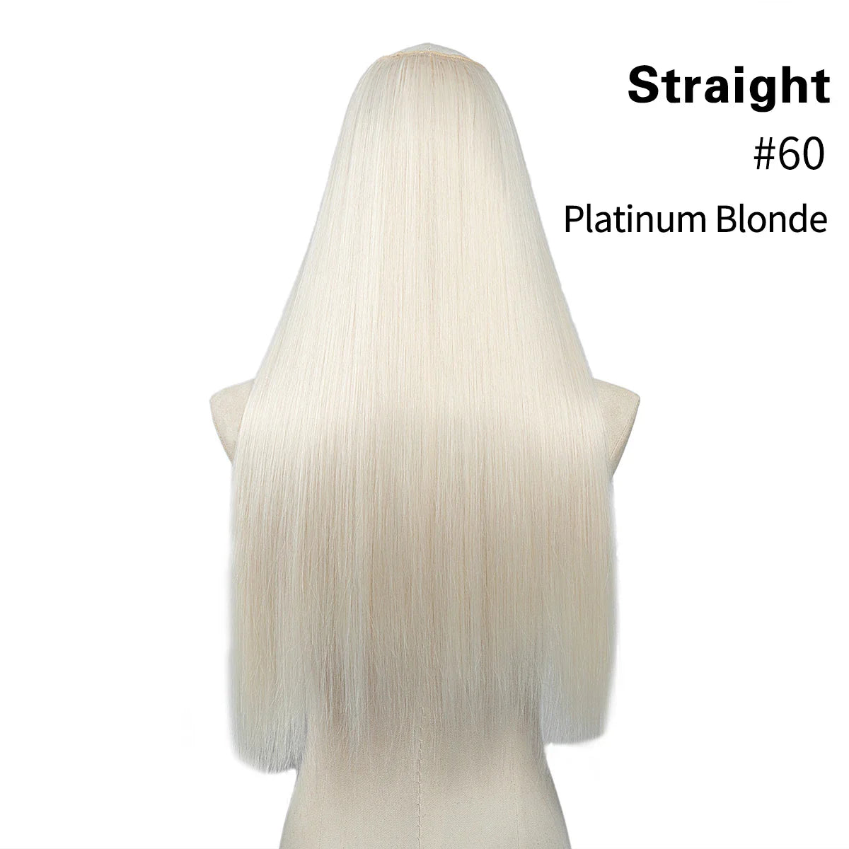 Synthetic U-Part Clip-in Hair Extensions – Long, Straight, Thick Blonde Hairpieces (16, 20, 24 Inch)